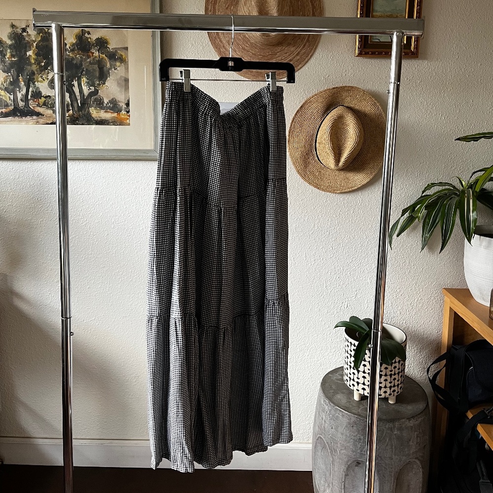 Sotela Gingham Maxi Skirt